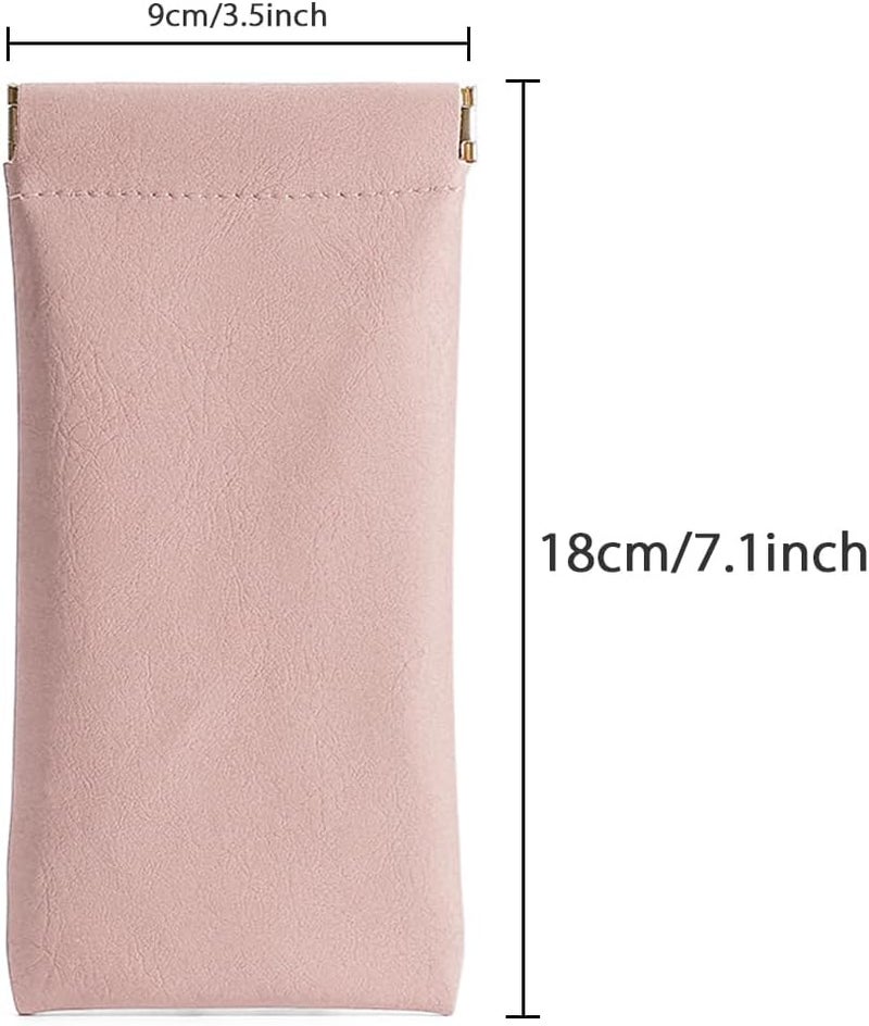 Ldirect 3 Pack Leather Eyeglasses Cases PU Soft Sunglasses Pouch Squeeze Top Portable Glasses Cases for Men Women - Image 2